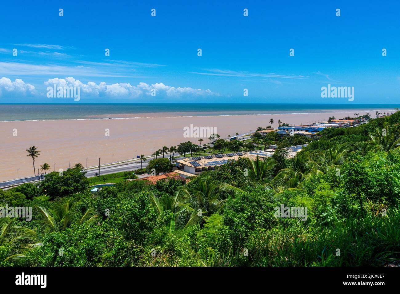 Blick über den Atlantik, Porto Seguro, Bahia, Brasilien, Südamerika Stockfoto