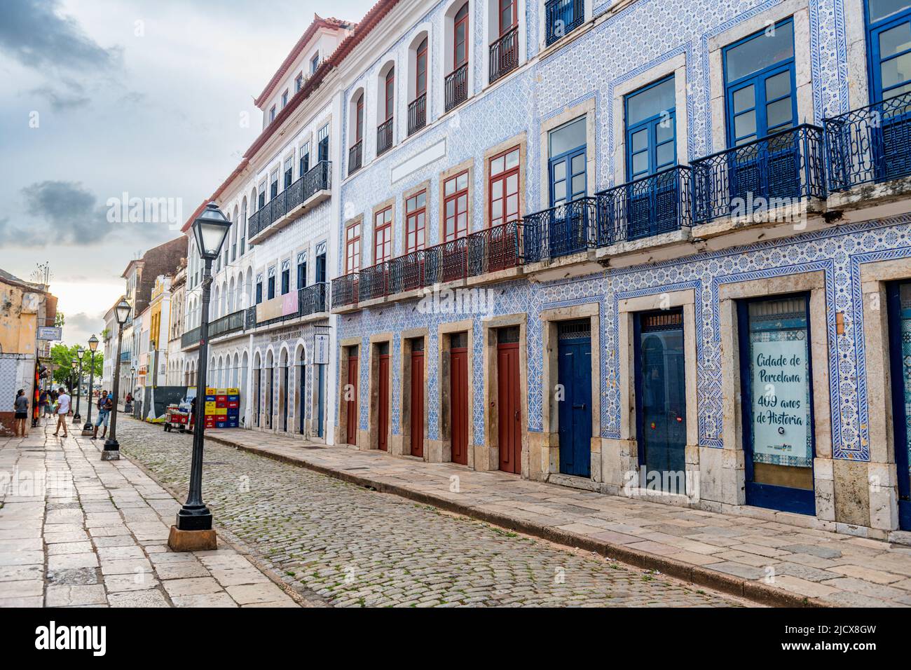 Geflieste Häuser, Sao Luis, UNESCO-Weltkulturerbe, Maranhao, Brasilien, Südamerika Stockfoto
