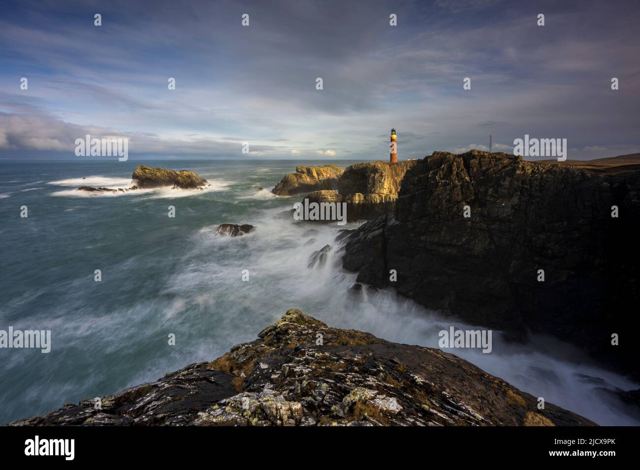 Butt of Lewis Lighthouse, Isle of Lewis, Äußere Hebriden, Schottland, Vereinigtes Königreich, Europa Stockfoto
