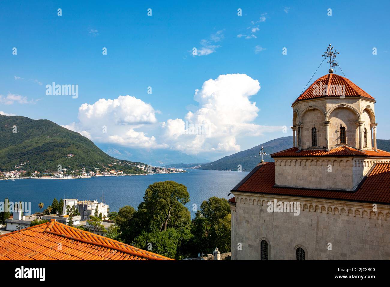 Blick vom Kloster Savina, Herceg Novi, Montenegro, Europa Stockfoto
