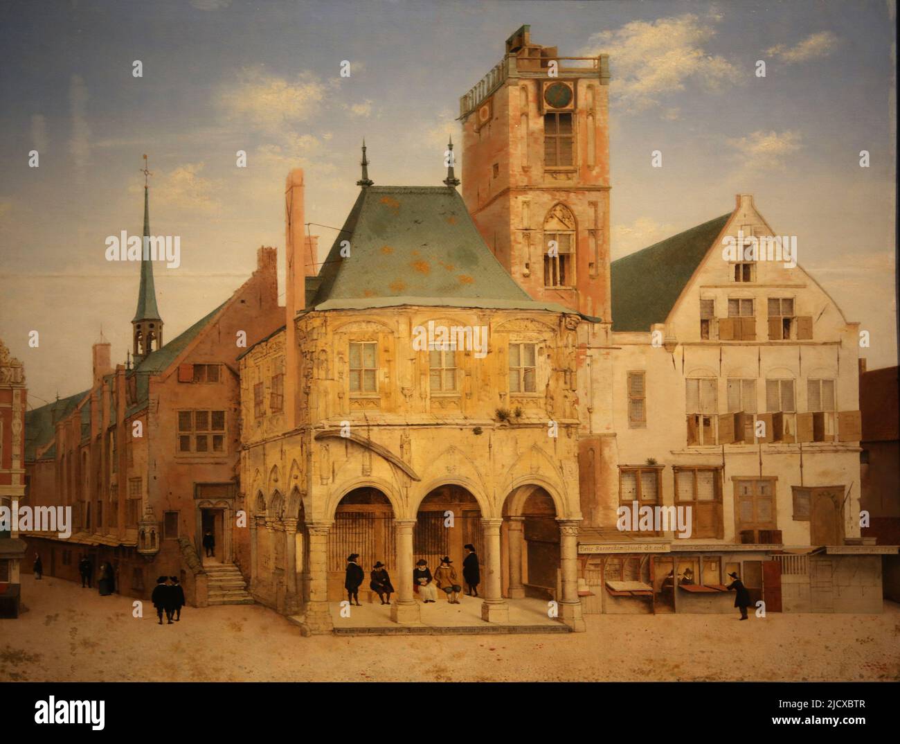 Das alte Rathaus von Amsterdam, von Pieter Jansz Saenredam (1597-1665). Öl auf Platte, 1657. Rijksmuseum. Amsterdam. Niederlande. Stockfoto