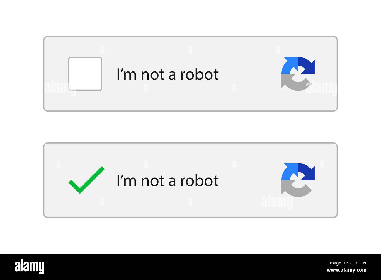 Captcha ich bin kein Roboter-Vektor-Computer-Code Stock Vektor