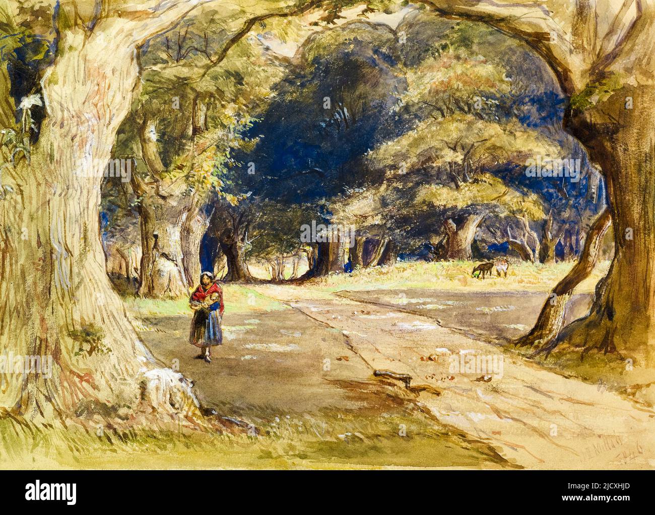 Sir John Everett Millais, die Zigeunerin, Aquarell, 1846 Stockfoto