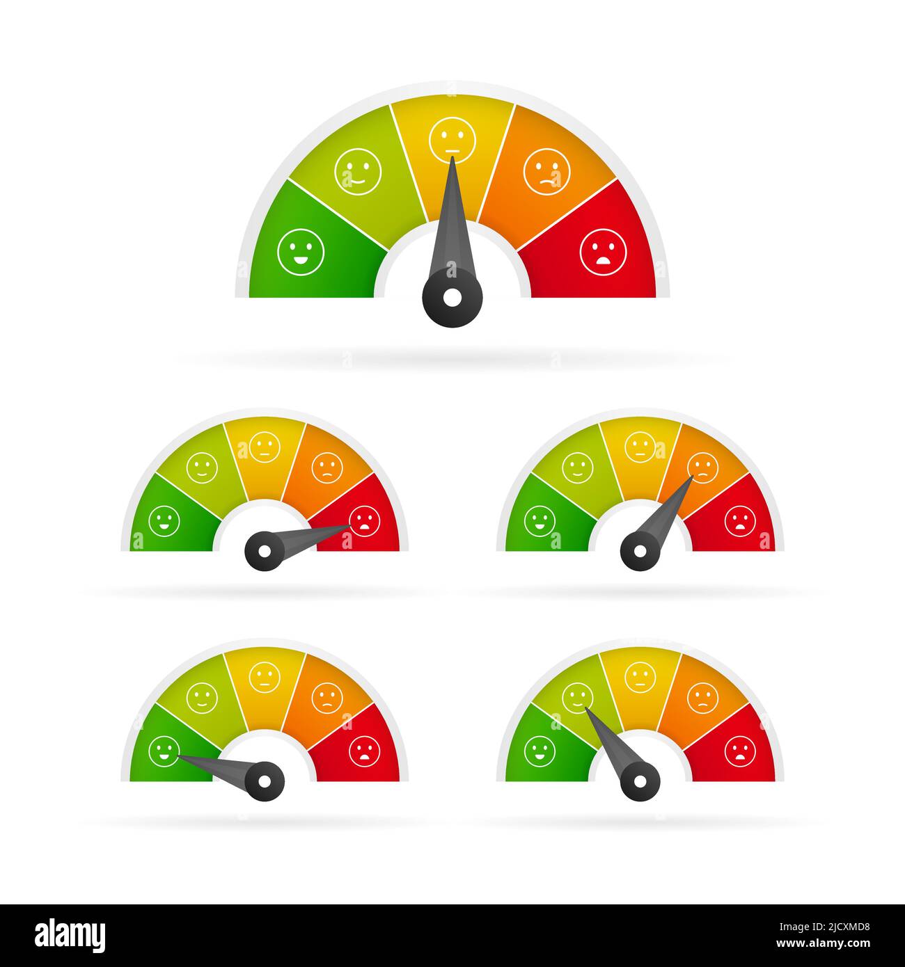 Feedback-Vektor-Konzept. Rang, Grad der Zufriedenheitsbewertung. Vektorgrafik Stock Vektor