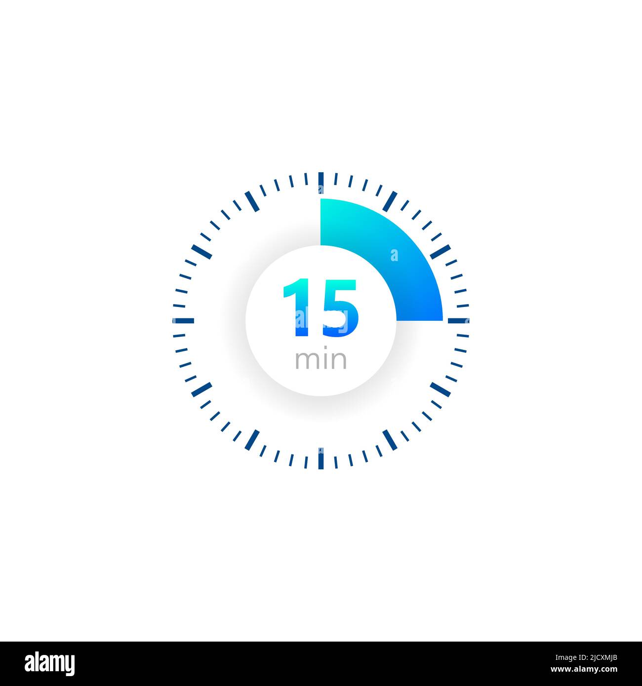 Die 15 Minuten, Stoppuhr Vektor-Symbol, digitaler Timer. Uhr und Uhr, Timer, Countdown-Symbol. Vektorgrafik. Stock Vektor