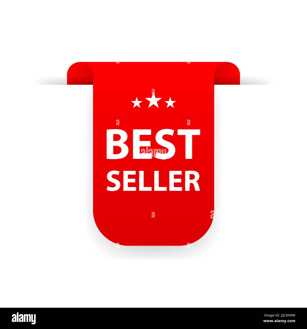 Best Seller rotes Band auf weißem Hintergrund Stock Vektor