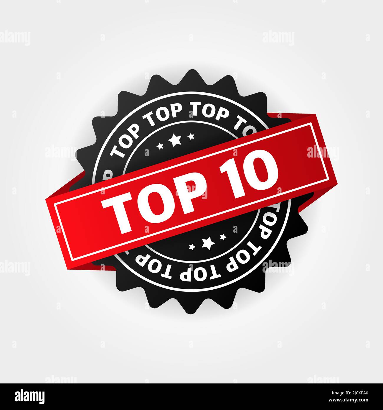 Top 5. Liste der besten zehn auf weißem Hintergrund Stock Vektor