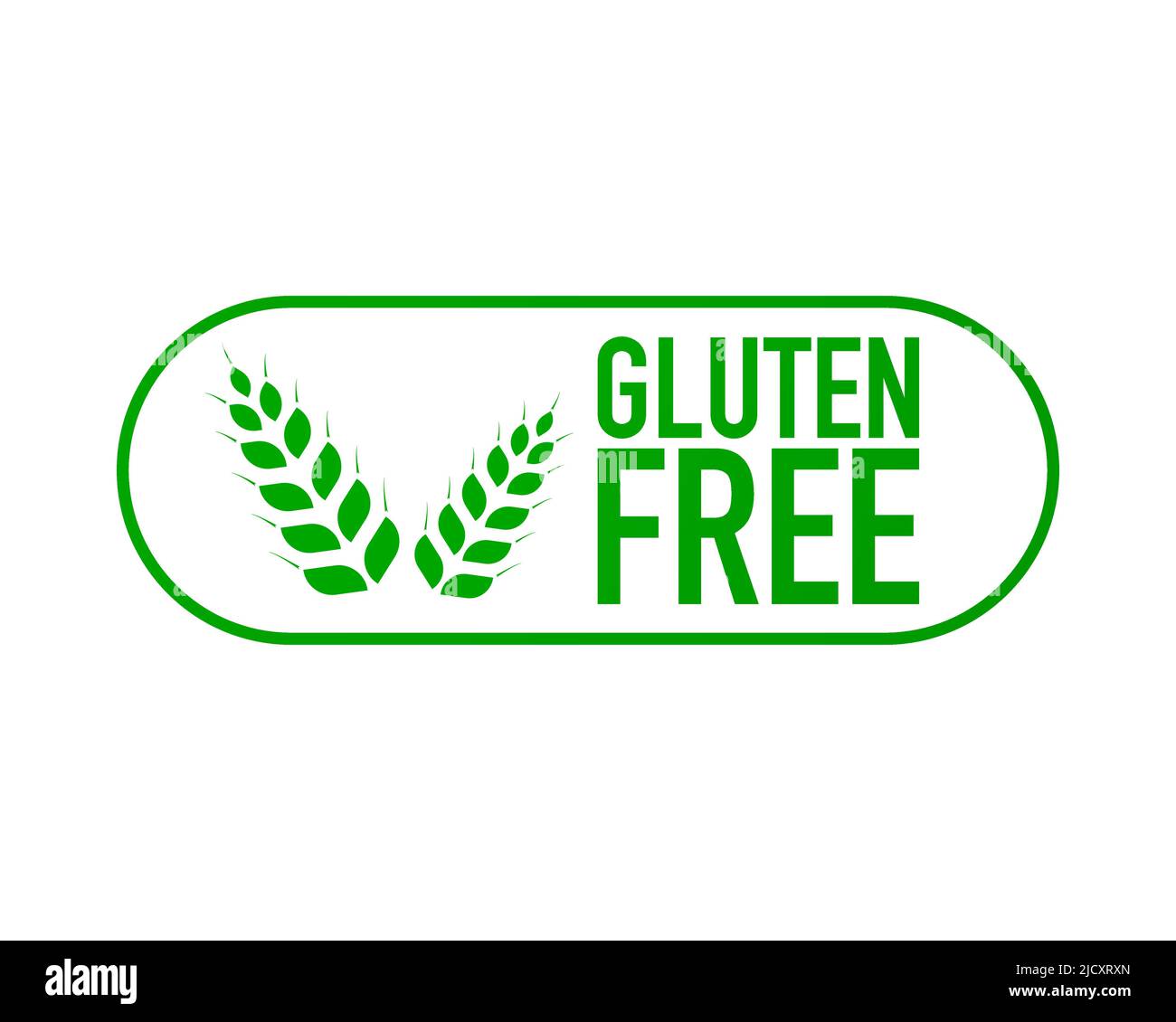 Glutenfreies Abzeichen, Logo, Symbol. Flache Vektorgrafik auf weißem Hintergrund. Stock Vektor