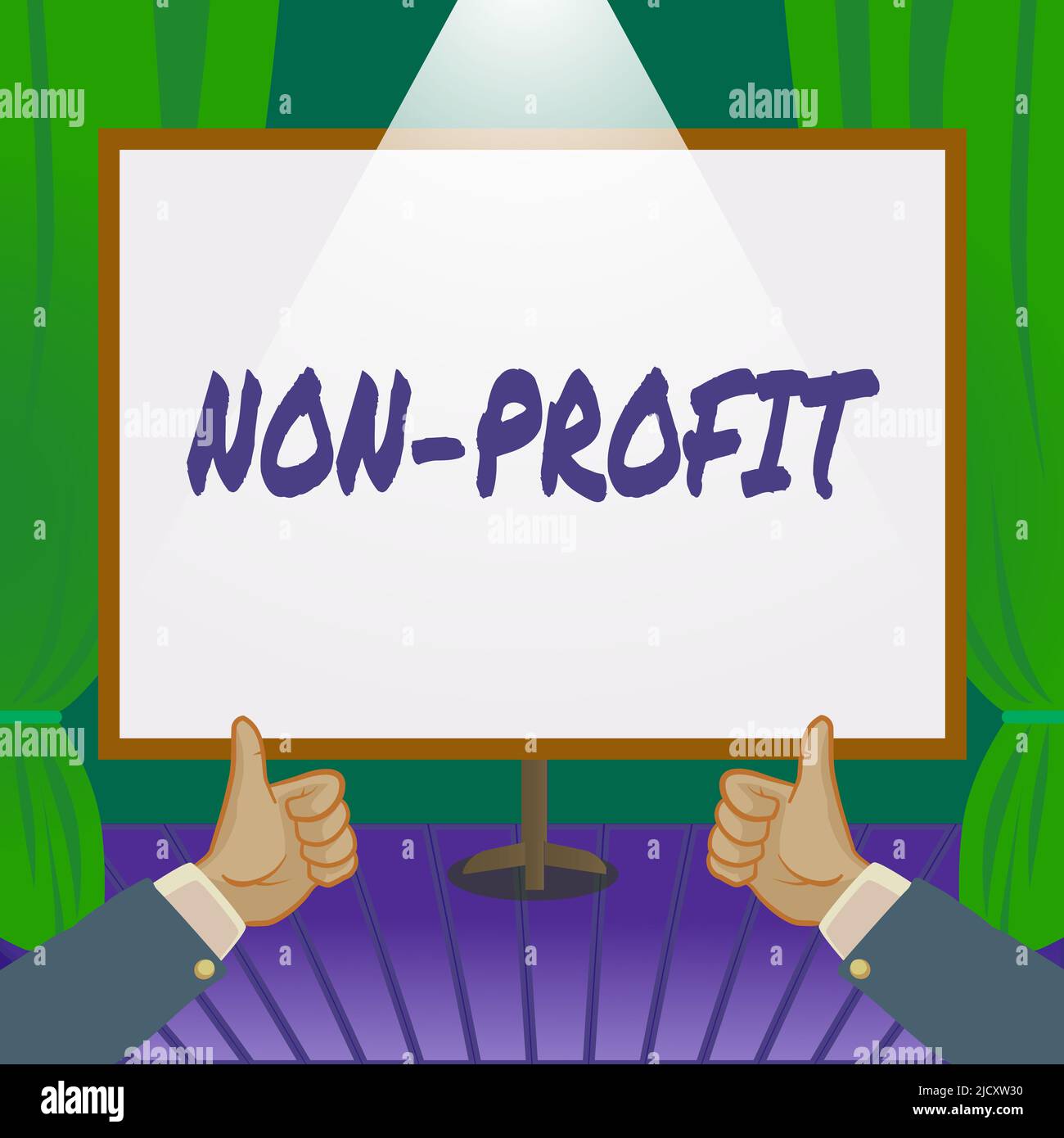 Schreiben mit Text Non Profit. Internet-Konzept Bereitstellung von Produkten oder Dienstleistungen, ohne im Gegenzug zu zahlen Hände Daumen nach oben Neue Ideen zeigen Stockfoto