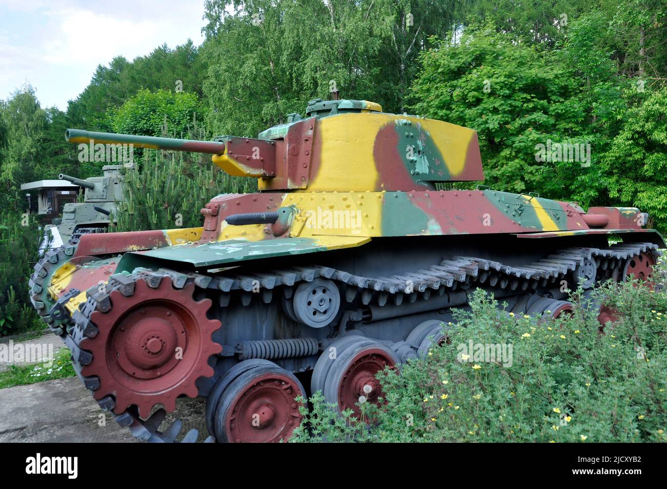 Moskau, Russland - 12. Juni 2022: Japanischer mittlerer Panzer Shinhoto Chi-Ha, Typ 97, Modell 1941. Ausstellung des Siegessemuseums auf Poklonnaya Hi Stockfoto