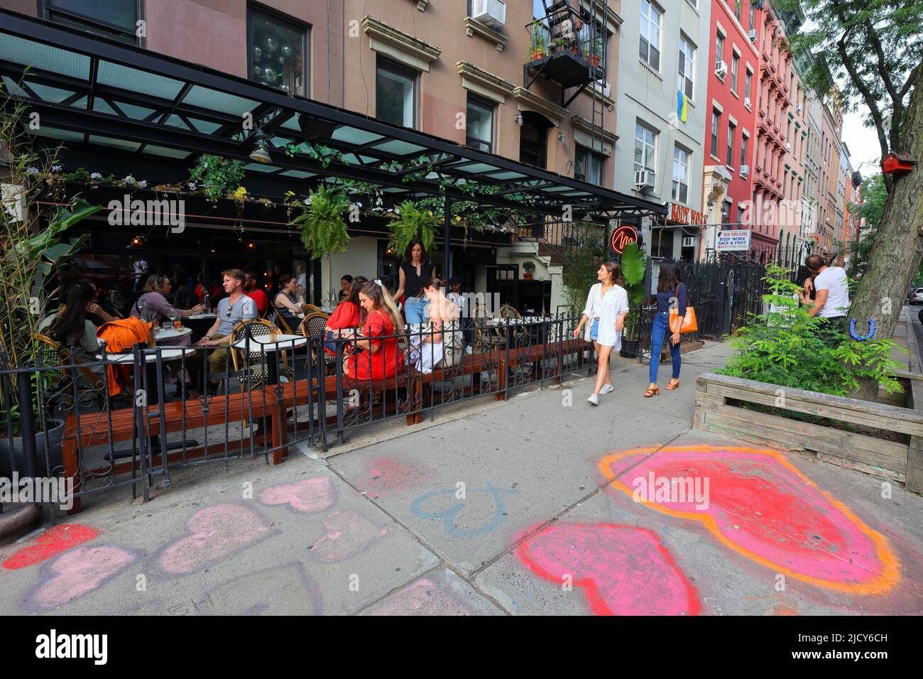 Marylou, 41 St Marks PL, New York, NYC Foto von einem französischen Bistro-Restaurant im East Village-Viertel in Manhattan. Stockfoto