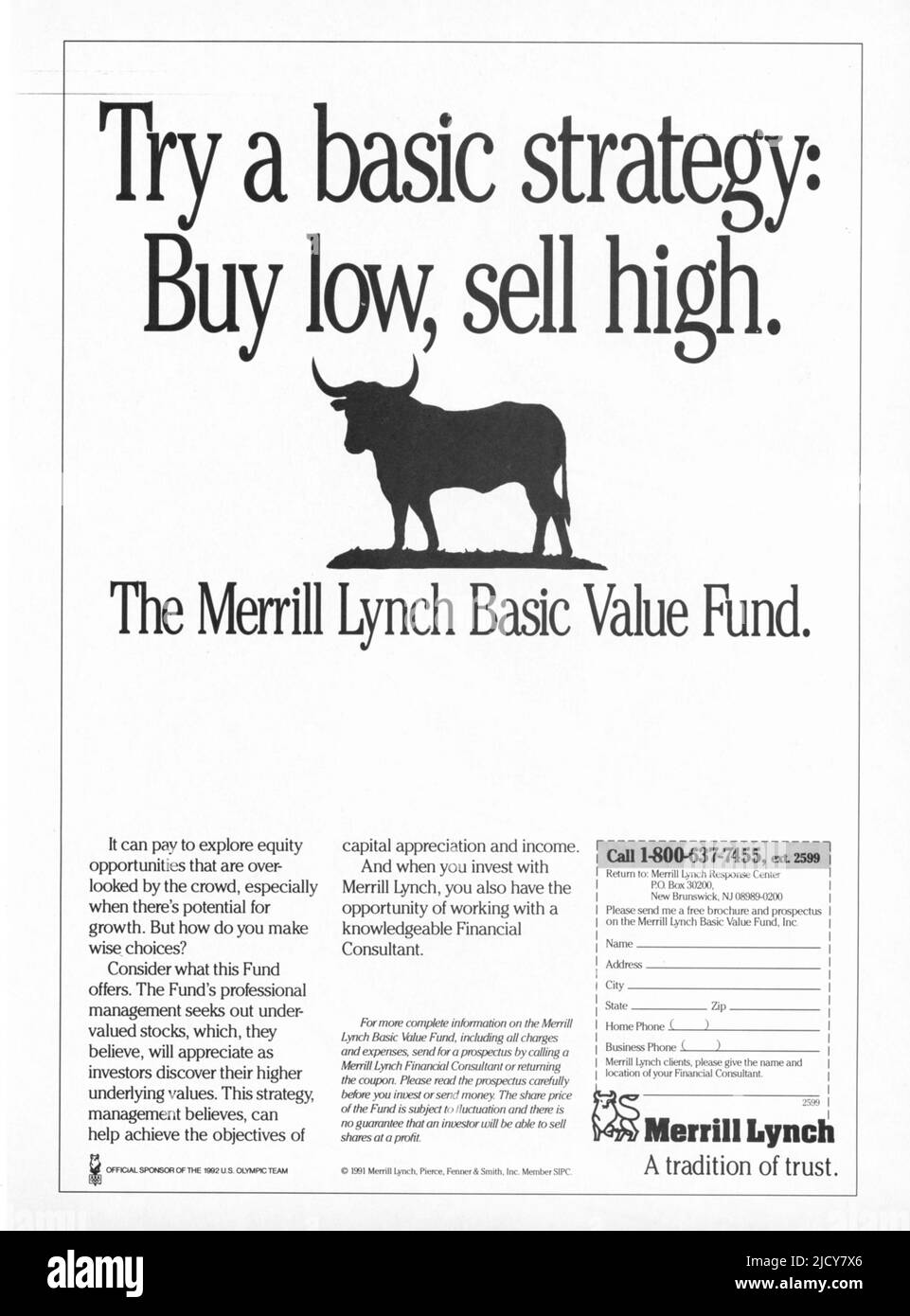 Vintage 2 Dezember 1991 'Time'-Zeitschriftenanzeige, USA Stockfoto