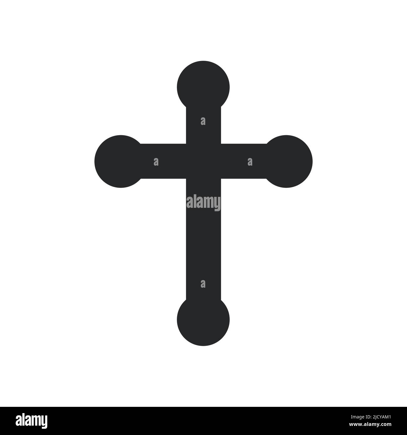 Cross Religion gott Vektor Illustration Symbol. Symbol christentum und Form christlichen Zeichen. Religiöse Kruzifix Glauben und katholizismus schwarz heilige Kunst. Sp Stock Vektor