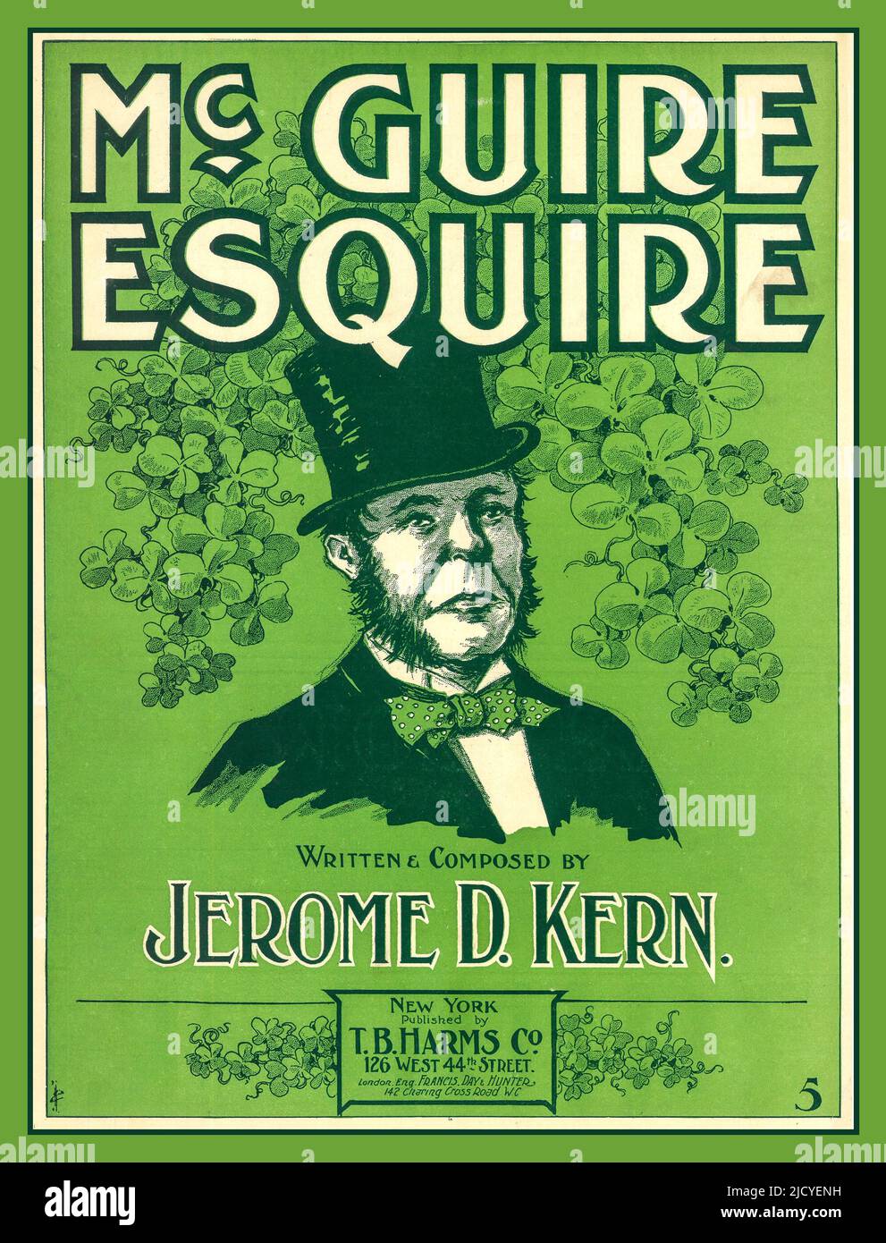 Notencover 1900s 'McGuire Esquire' - veröffentlicht 1904, eines der frühesten veröffentlichten Lieder von Jerome Kern Stockfoto