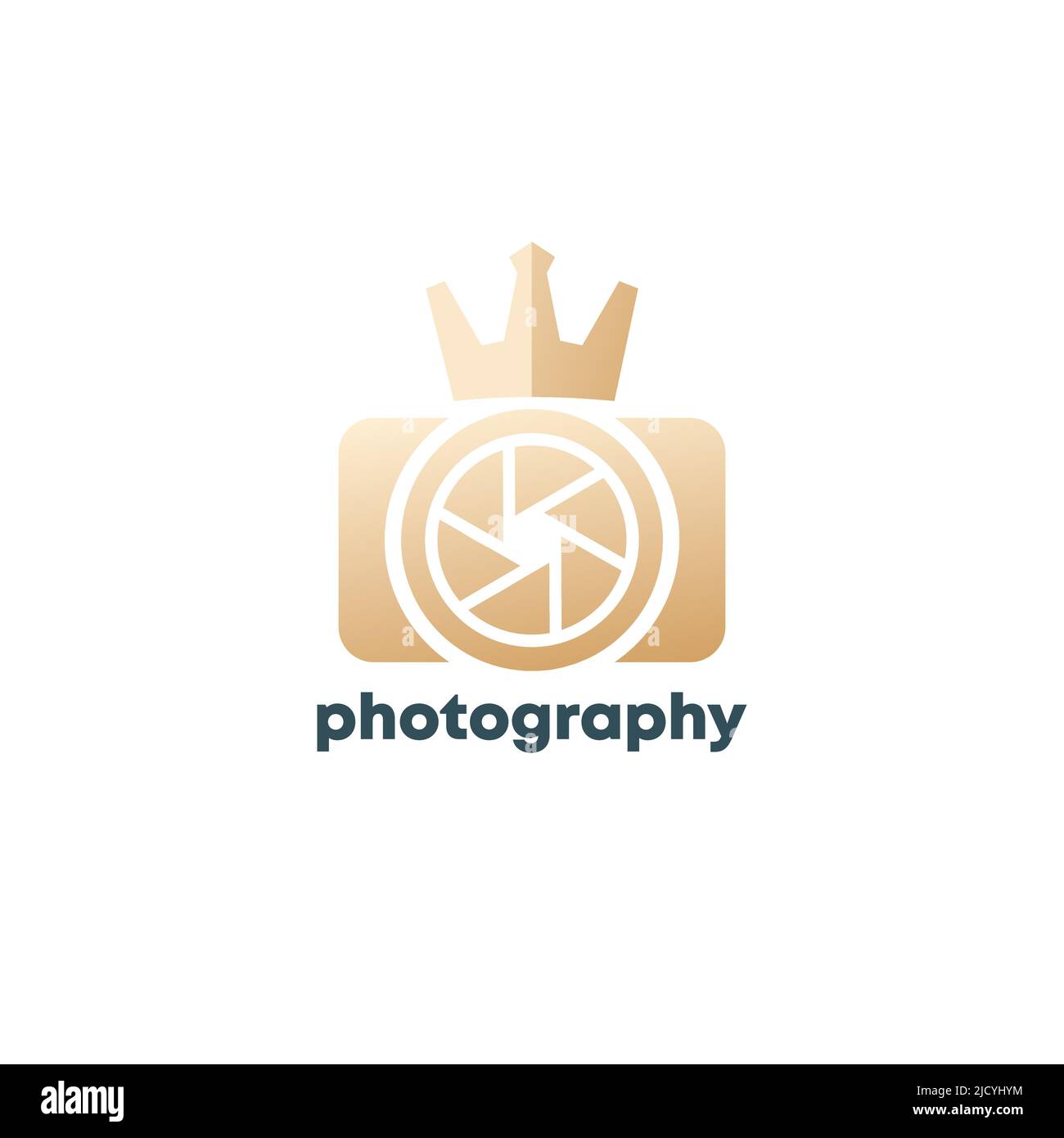 Fotografie Logo Design mit Kamera und Krone Stock Vektor