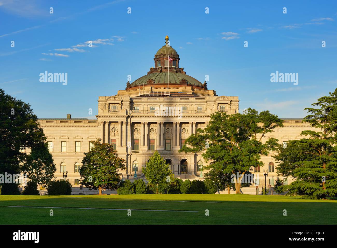 Kongressbibliothek in Washington, D.C., USA. Eine der größten Bibliotheken der Welt. Thomas Jefferson Building, das Hauptgebäude der Bibliothek. Stockfoto
