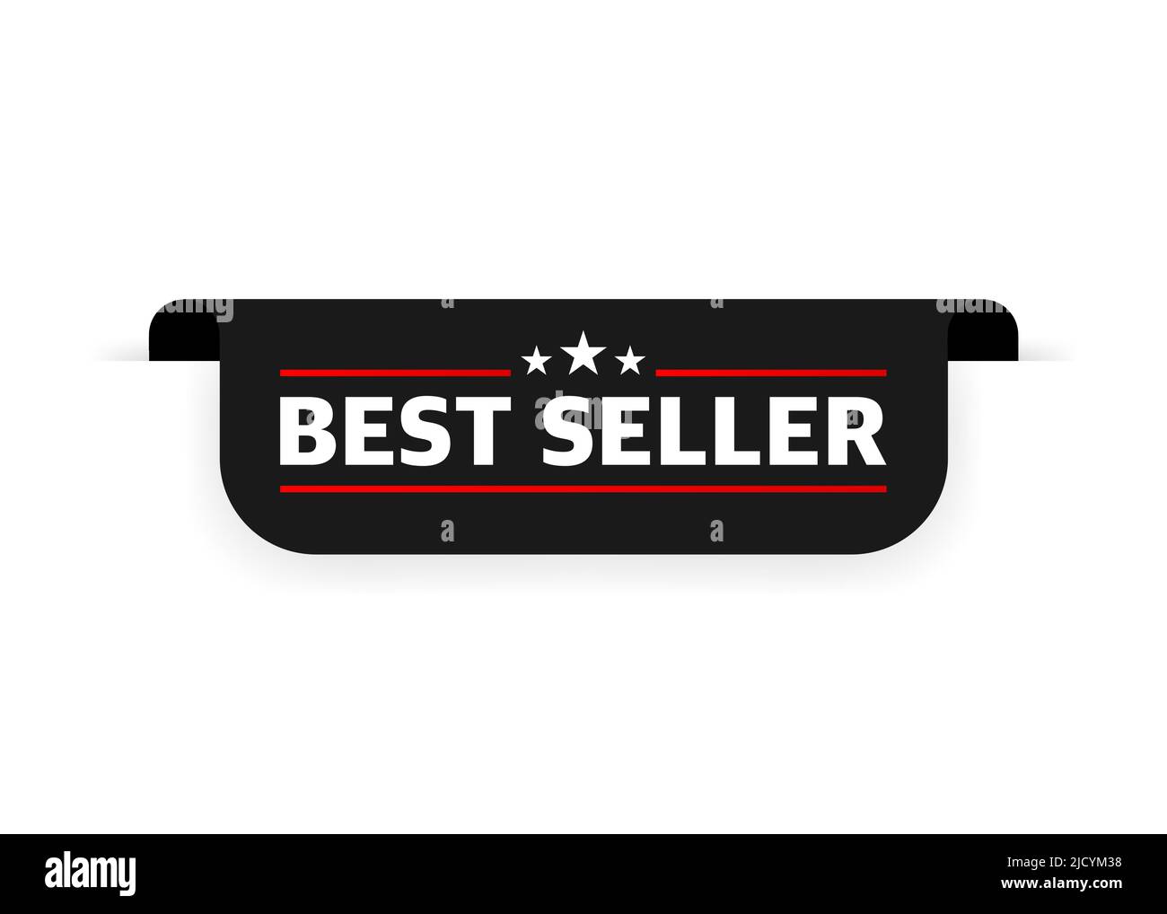 Best Seller schwarzes Band auf weißem Hintergrund. Stock Vektor