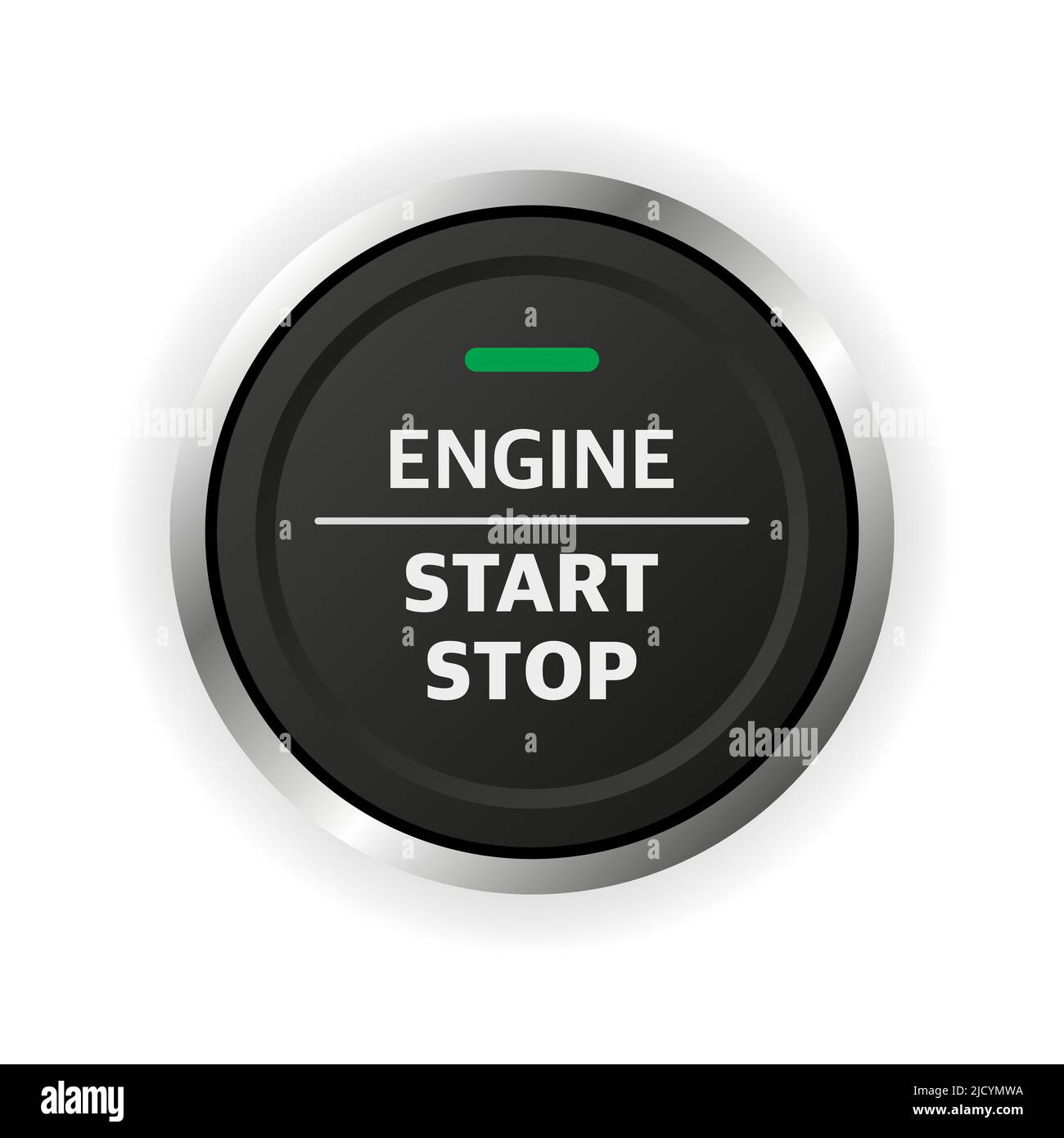 Motor-Start-Stopp-Taste. Armaturenbrett-Element für das Fahrzeug. Stock Vektor