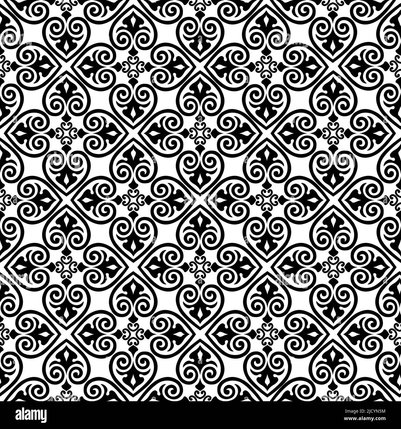 Nahtloses Muster mit floralem asiatischem Ornament. Abstrakte, ornamentale Struktur. Künstlerische diagonale florieren Fliese Hintergrund in arabischen Orient-Stil Stock Vektor