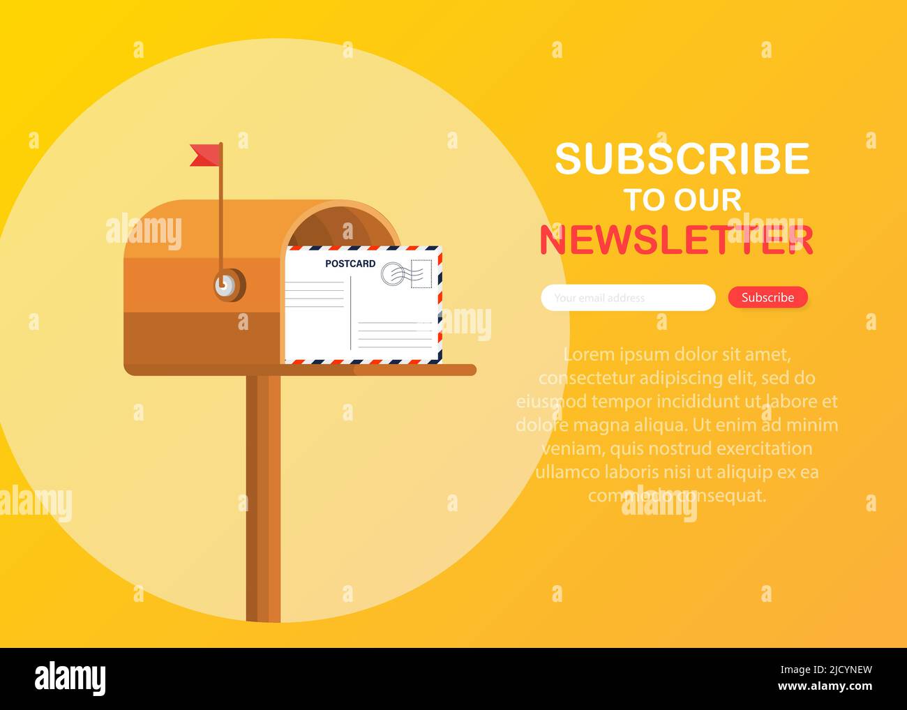 Abonnieren Sie Jetzt Unseren Newsletter. Vorlage Für Die Schaltfläche „Abonnieren“. Stock Vektor