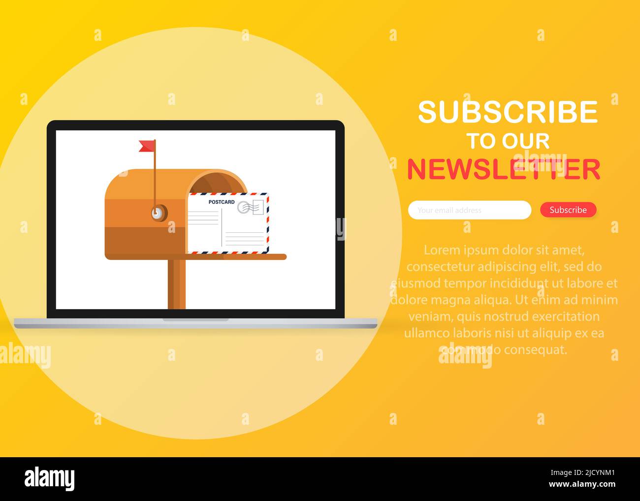 Abonnieren Sie Jetzt Unseren Newsletter. Vorlage Für Die Schaltfläche „Abonnieren“. Stock Vektor