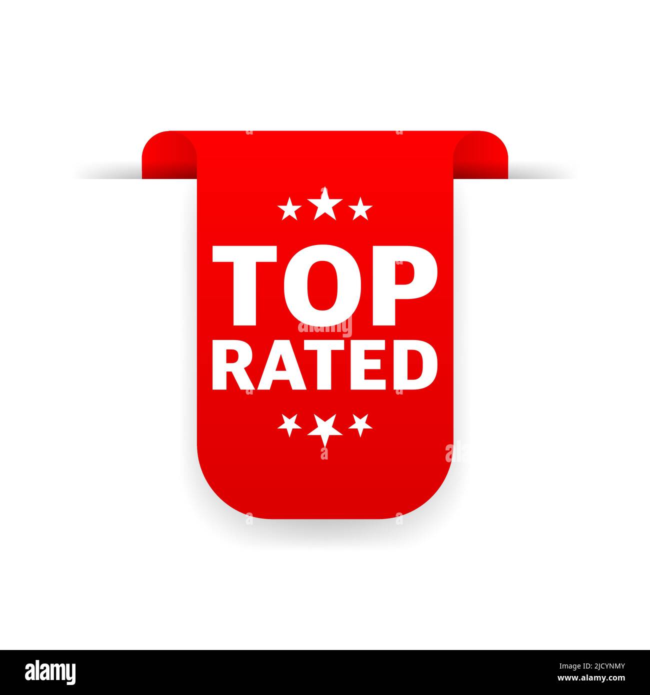 Am besten bewertetes Schild. Am besten bewertetes rotes Band Stock Vektor