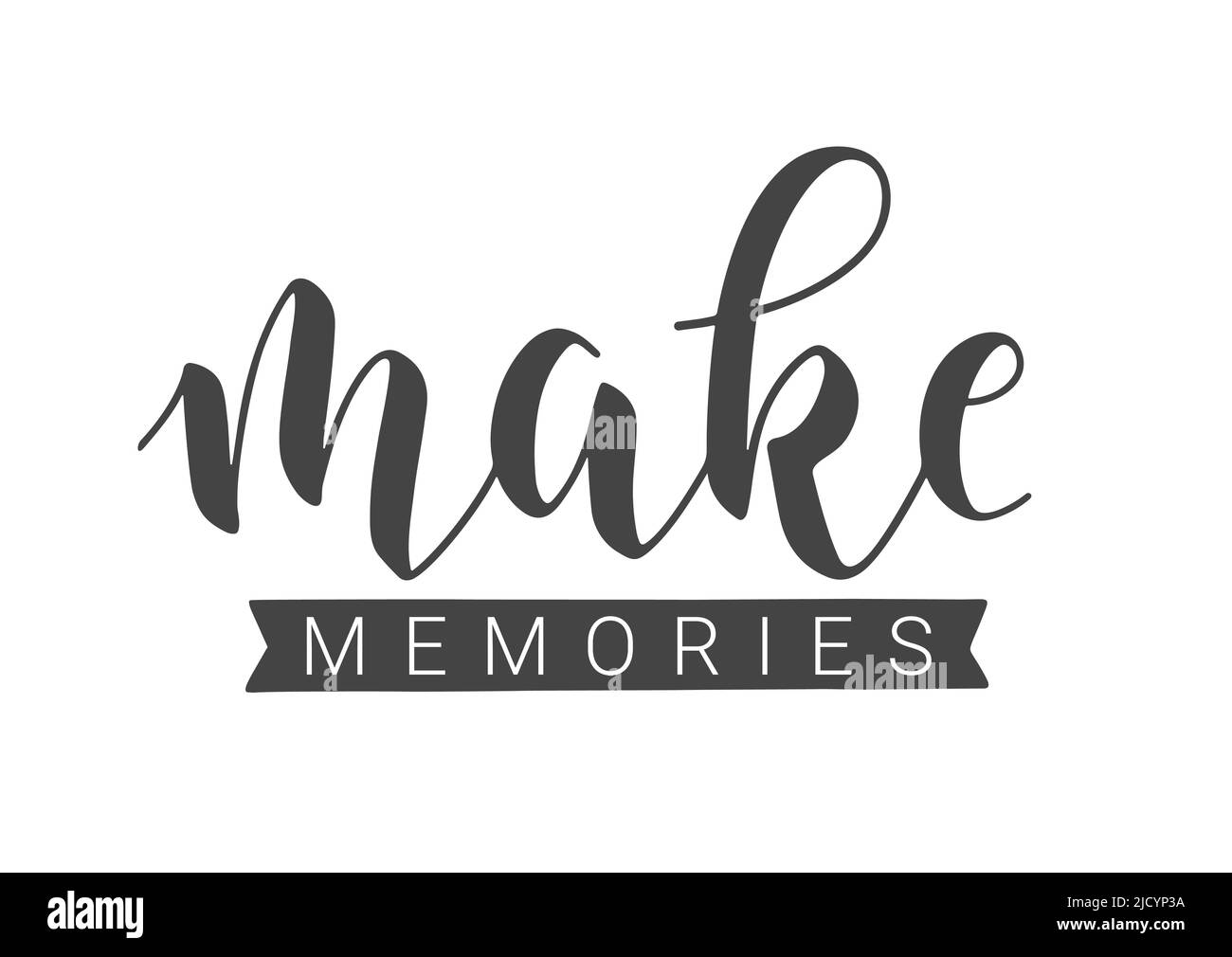 Vektorgrafik. Handschriftliche Beschriftung von Make Memories. Vorlage für Banner, Postkarte, Poster, Print, Sticker oder Webprodukt. Stock Vektor