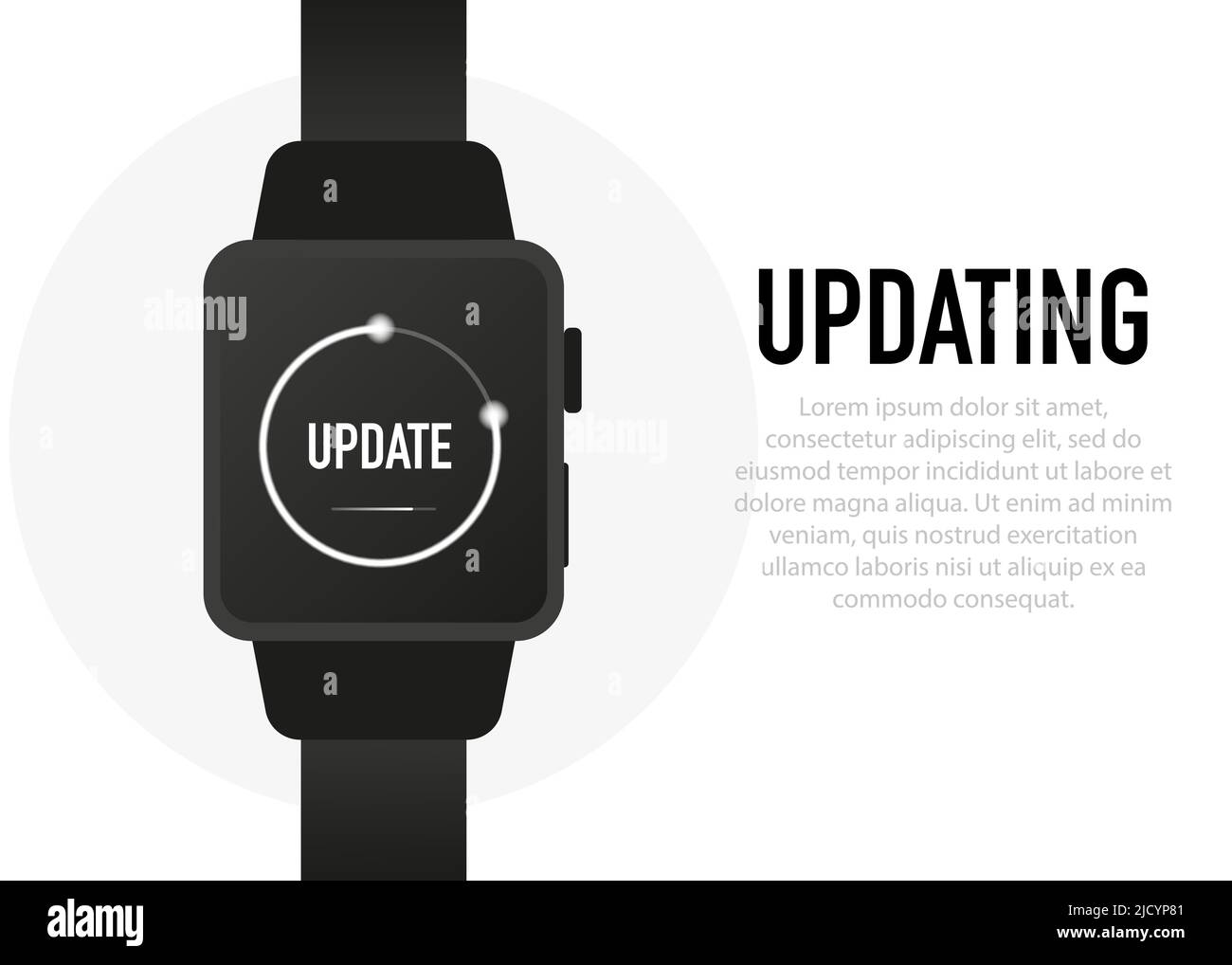 System-Software-Update und Upgrade-Konzept. Bildschirm „Ladevorgang“. Vektorgrafik Stock Vektor