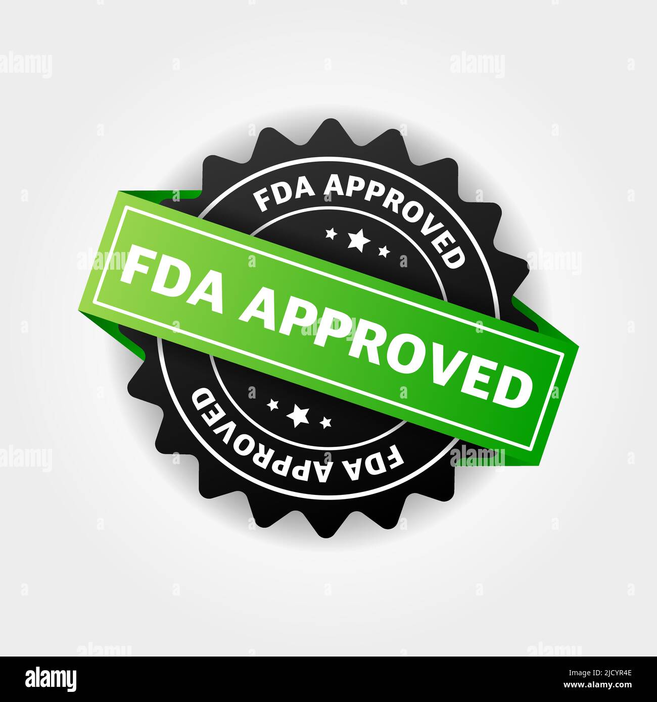 FDA-zugelassenes Bannerdesign auf weißem Hintergrund. Stock Vektor