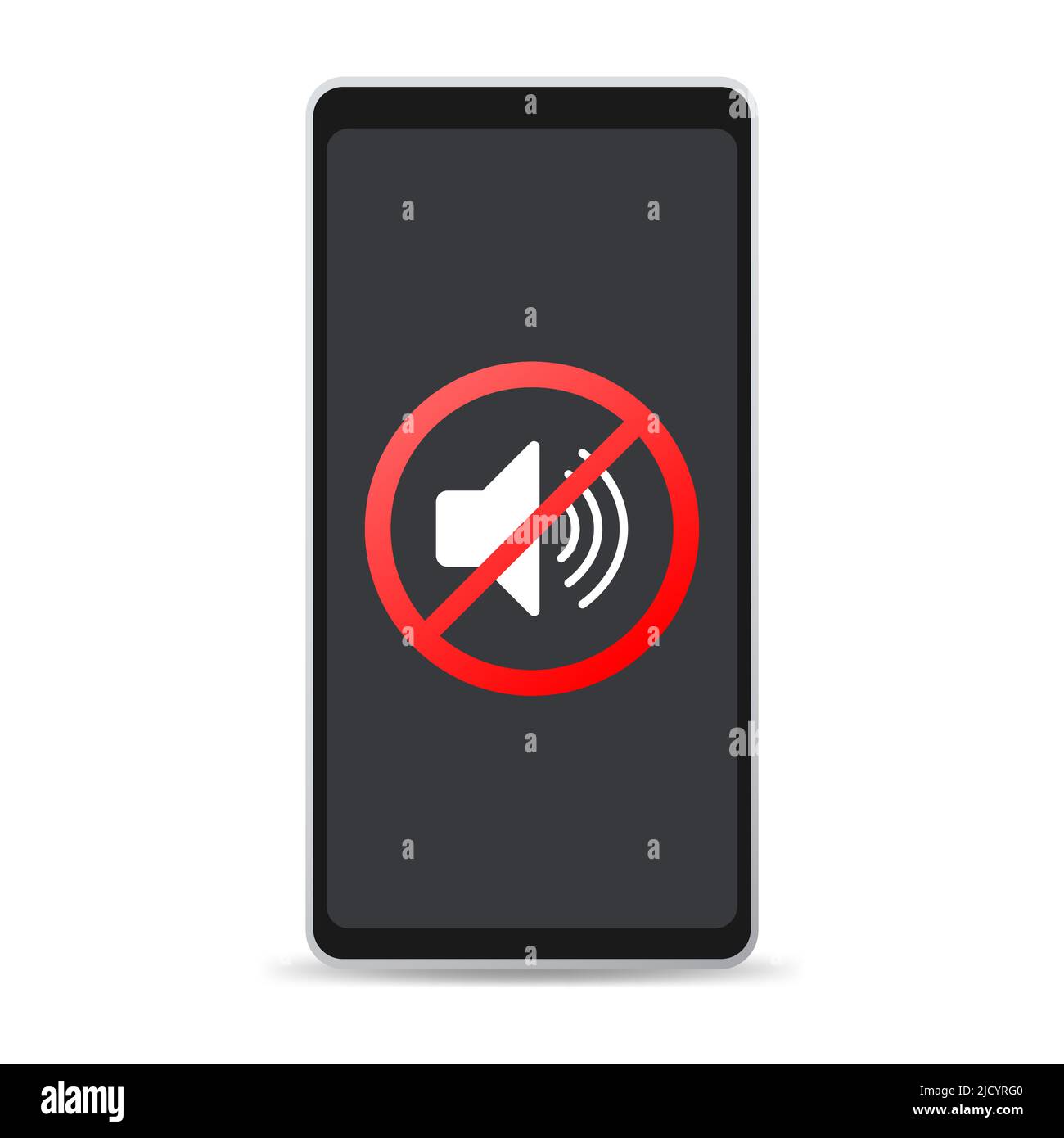 Kein Telefonschild mit Sound-Vektor. Vektorgrafik. Stock Vektor