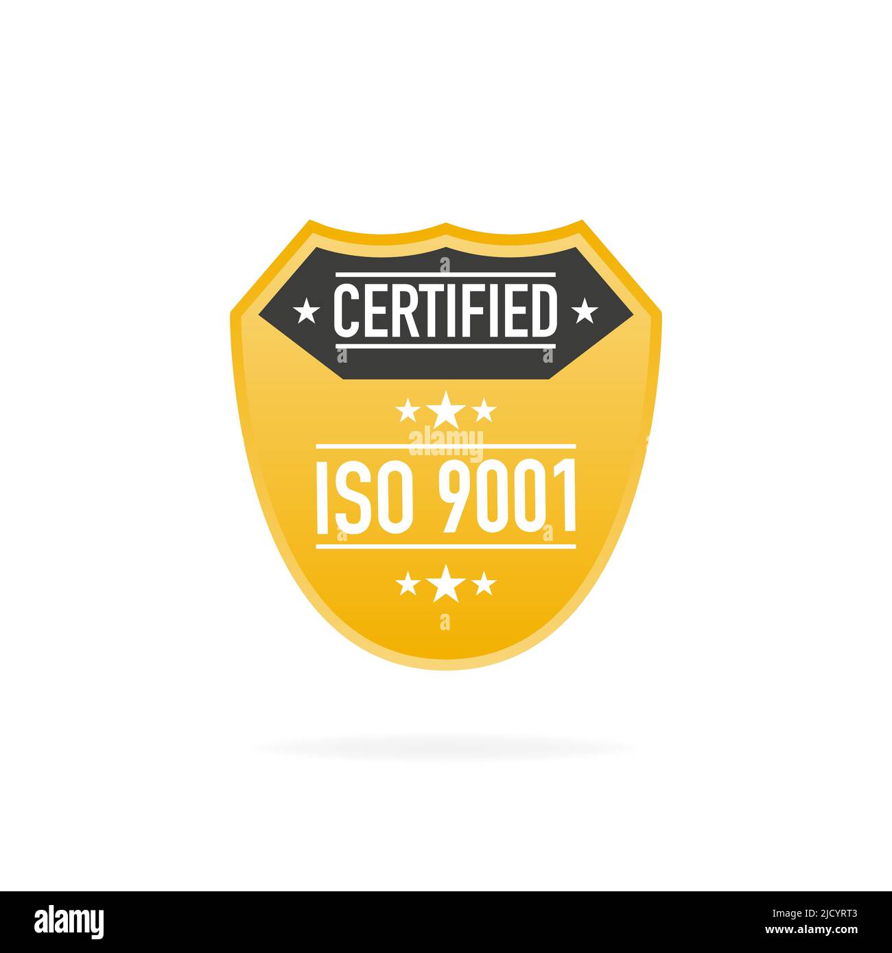 Zertifizierte Golddichtung isoliert auf weißem Hintergrund. Vektorgrafik. Stock Vektor