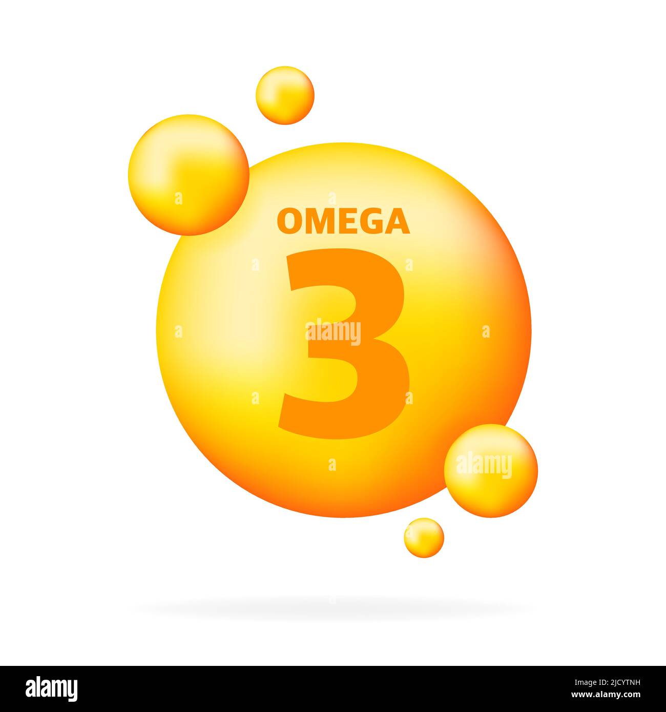 Shiny Fish Oil Nutrition, Omega 3, für eine gute Gesundheit isoliert auf transparentem Hintergrund. Vektorgrafik. Stock Vektor