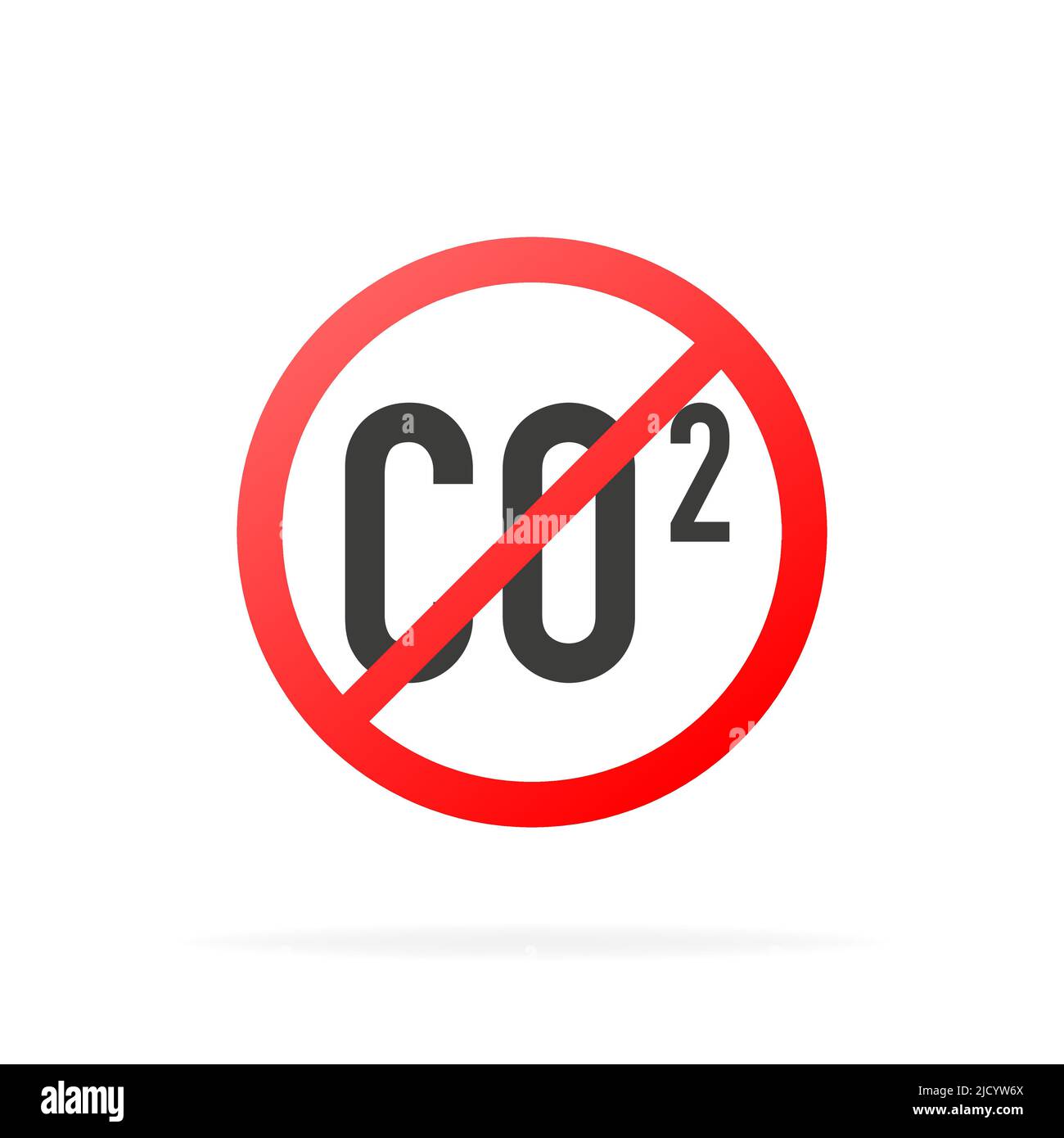 Kein CO2 Smog Warnschild Symbol isoliert auf weißem Hintergrund. Stock Vektor