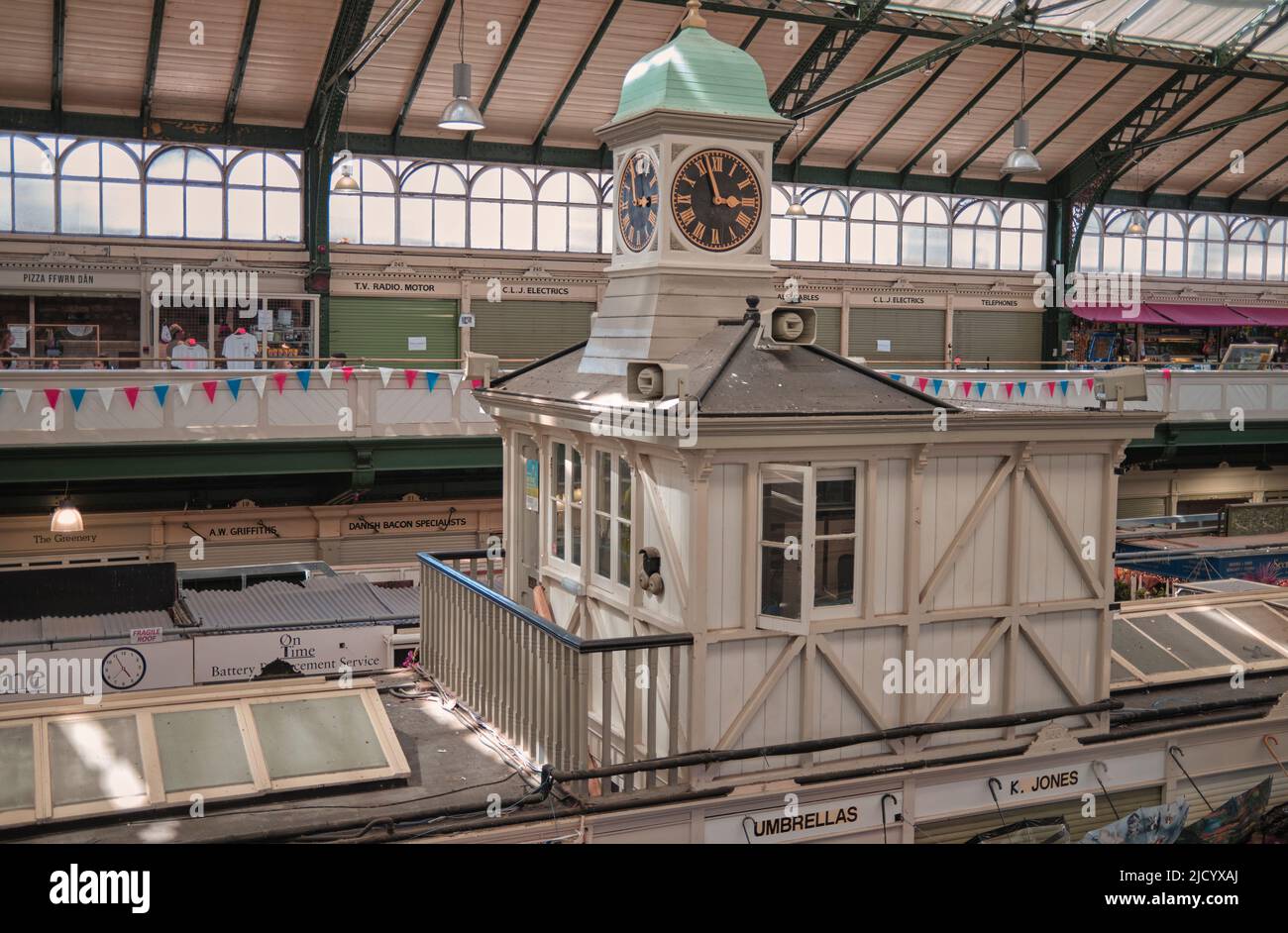 Marktbüro in Cardiff Central Market Cardiff South Wales Großbritannien Stockfoto
