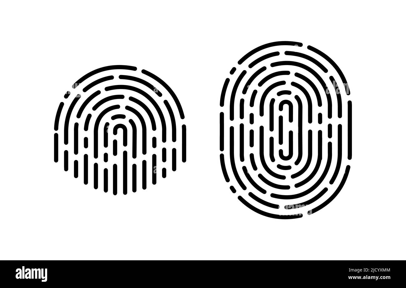 Touch ID - Vektorgrafik. Fingerabdruck auf weißem Hintergrund isoliert. Stock Vektor