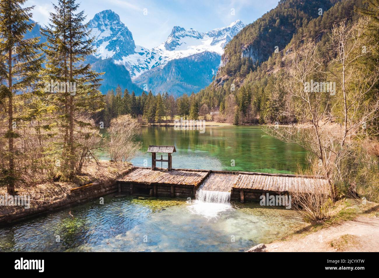 Schiederweiher See in der Nähe von Hinterstoder in Österreich. Wunderschöne Landschaft in den österreichischen Alpen. Stockfoto