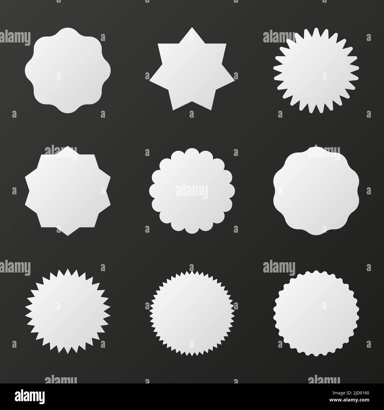 Label im Retro-Stil auf schwarzem Hintergrund setzen. Stickervorlage. Vektorgrafik. Stock Vektor