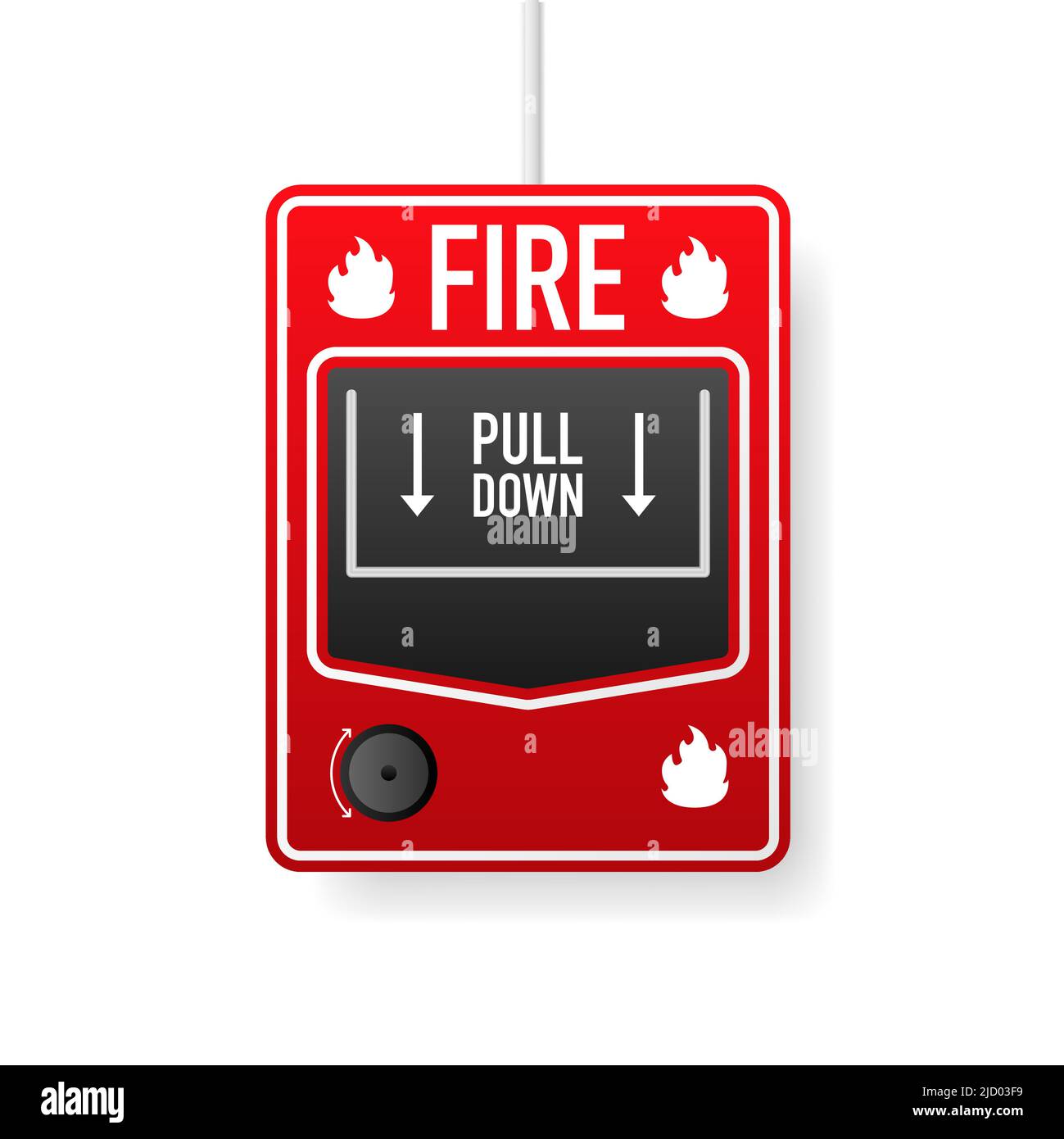 Brandmeldeanlage. Brandschutzanlagen auf weißem Hintergrund isoliert Stock Vektor