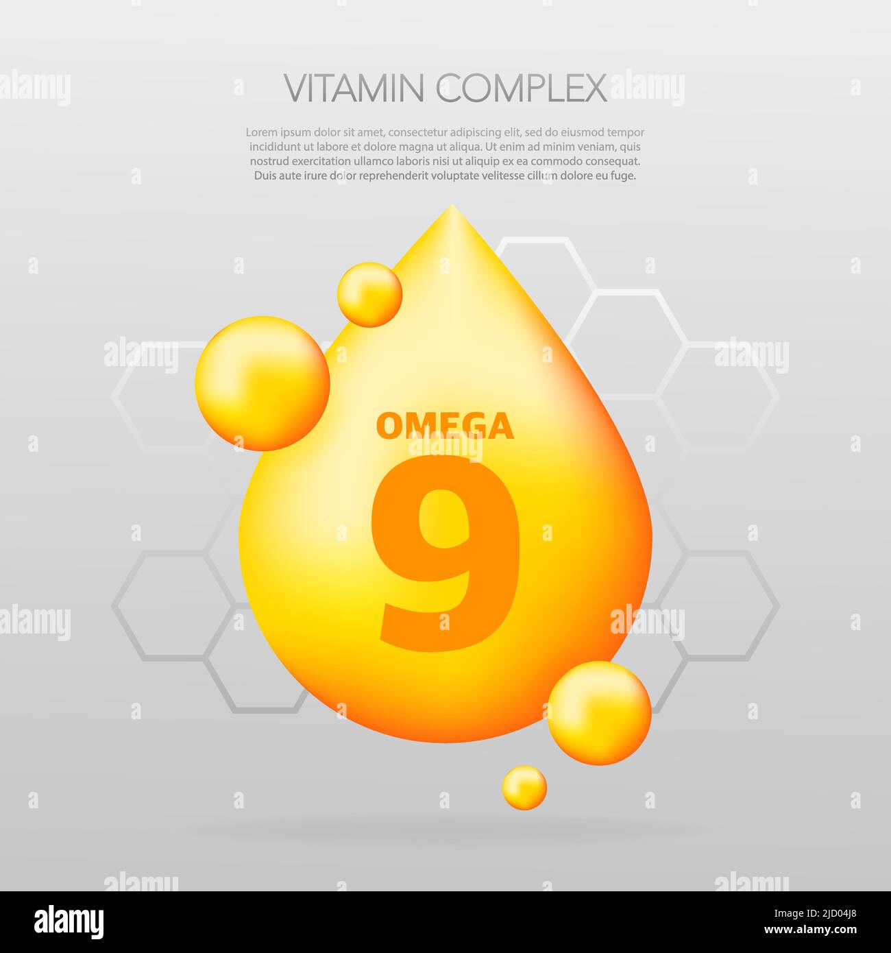 Shiny Fish Oil Nutrition, Omega 9, für eine gute Gesundheit isoliert auf transparentem Hintergrund. Vektorgrafik. Stock Vektor