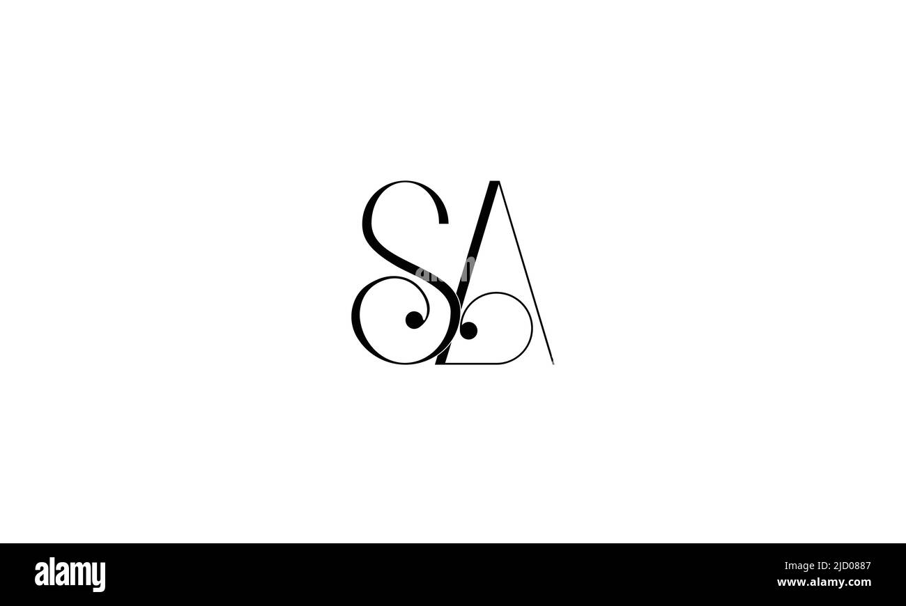 SA, ALS Abstract Letters Logo-Monogramm Stock Vektor