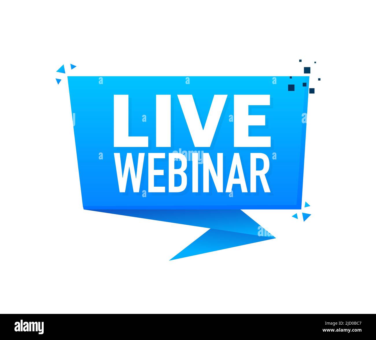 Blaue Schaltfläche des Webinars, Symbol. Vektorgrafik. Stock Vektor