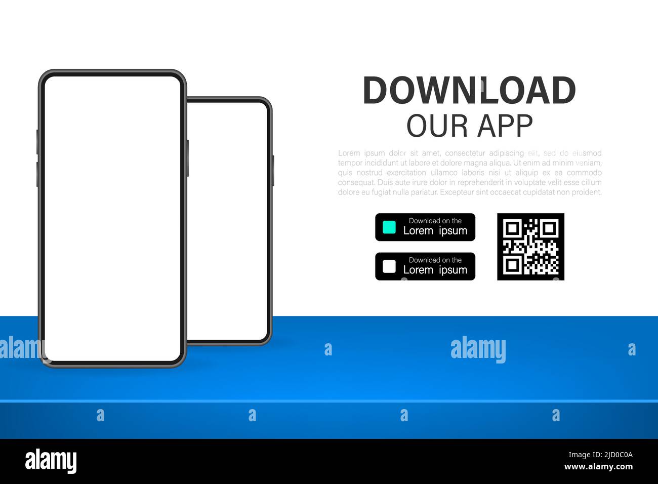 Download-Seiten. App für Mobilgeräte. Geschäftskonzept. Smartphone-Symbol mit Touchscreen. Stock Vektor