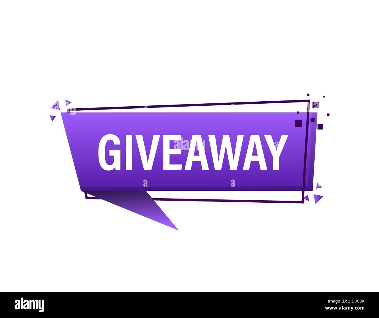 Giveaway-Logo-Vorlage für Social-Media-Beiträge oder Website-Banner. Stock Vektor