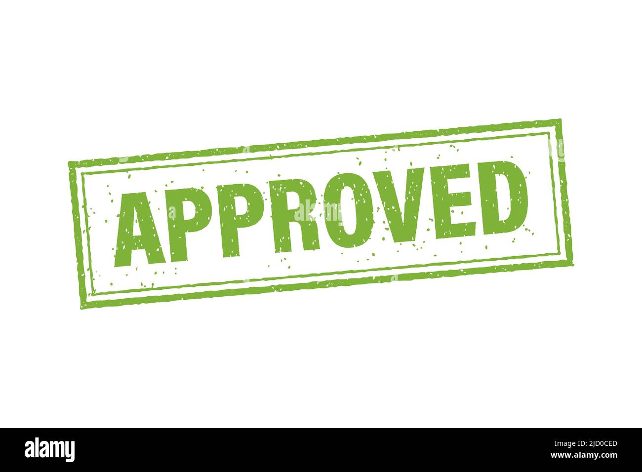 Genehmigter grüner Stempel. Vektor-isolierte Illustration. Stock Vektor