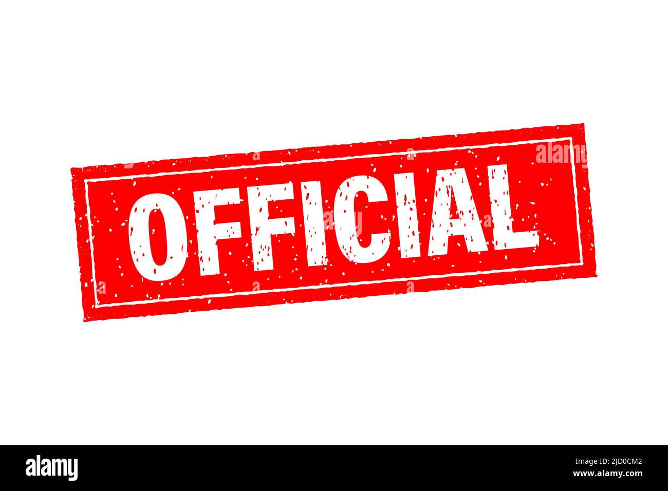 Rotes Symbol mit offiziellem Konzept. Isolierte Vektordarstellung. Vektorgrafik zertifiziertes Logo-Design. Aufkleberdesign. Stock Vektor
