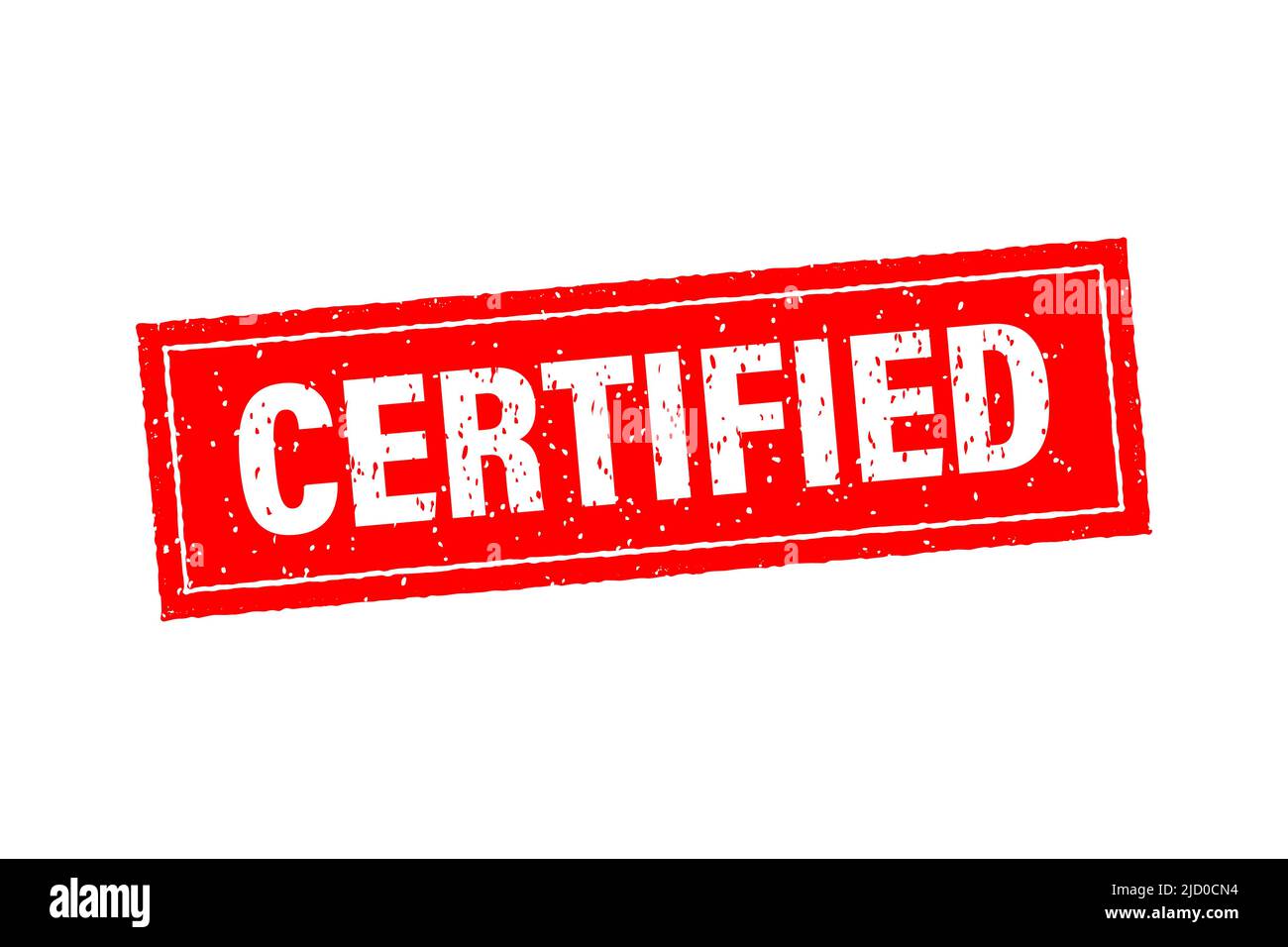 Zertifizierte Red Business-Vorlage. Vector Vintage Produkt Label Vorlage. Isoliertes Vektorsymbol. Logo-Design. Stock Vektor