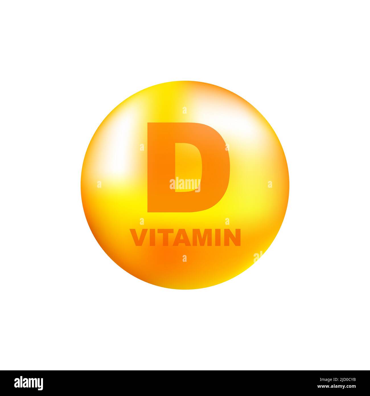 Vitamin D mit realistischem Tropfen auf grauem Hintergrund. Partikel von Vitaminen in der Mitte. Vektorgrafik. Stock Vektor