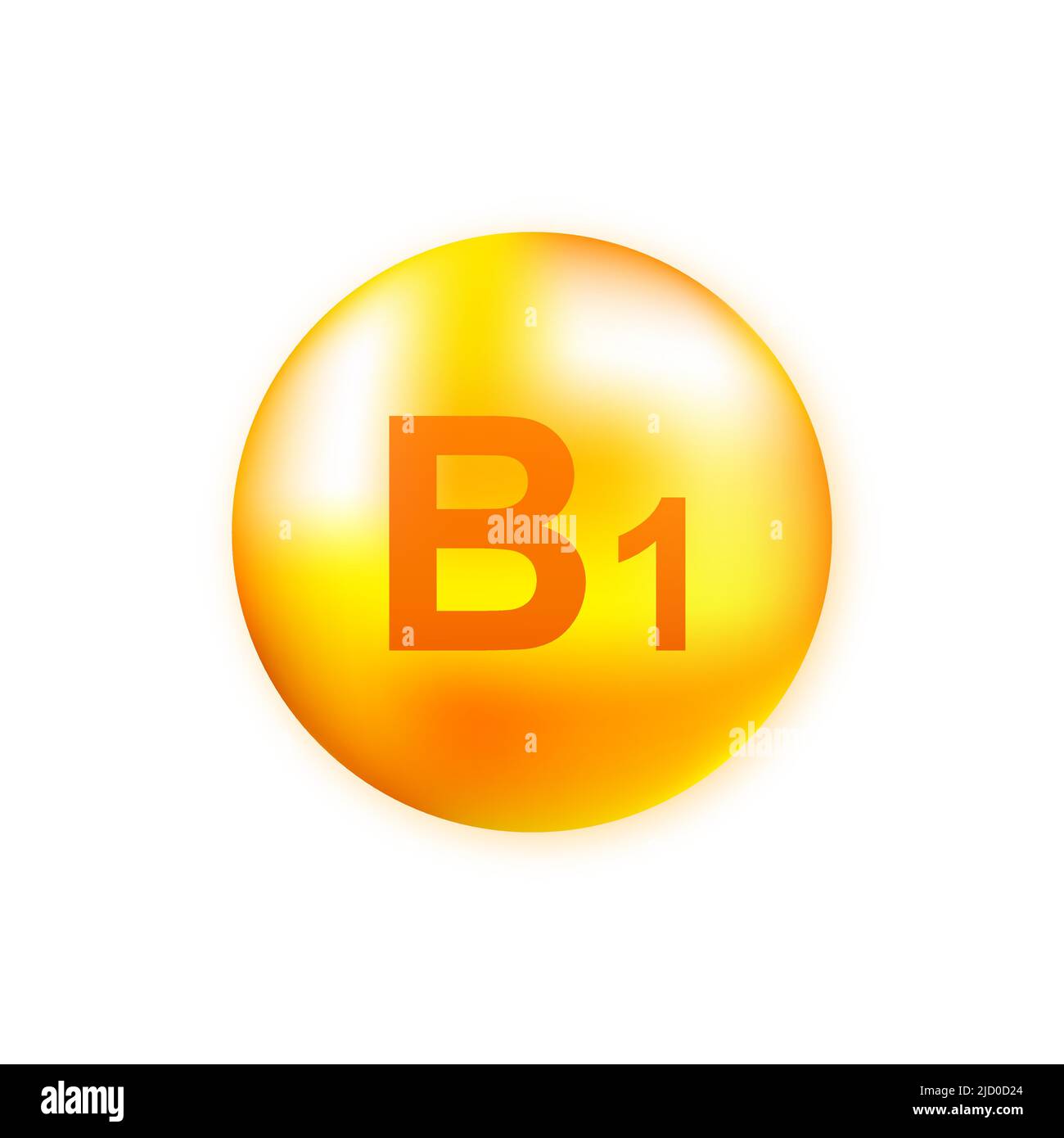 Vitamin B1 mit realistischem Tropfen auf grauem Hintergrund. Partikel von Vitaminen in der Mitte. Vektorgrafik. Stock Vektor