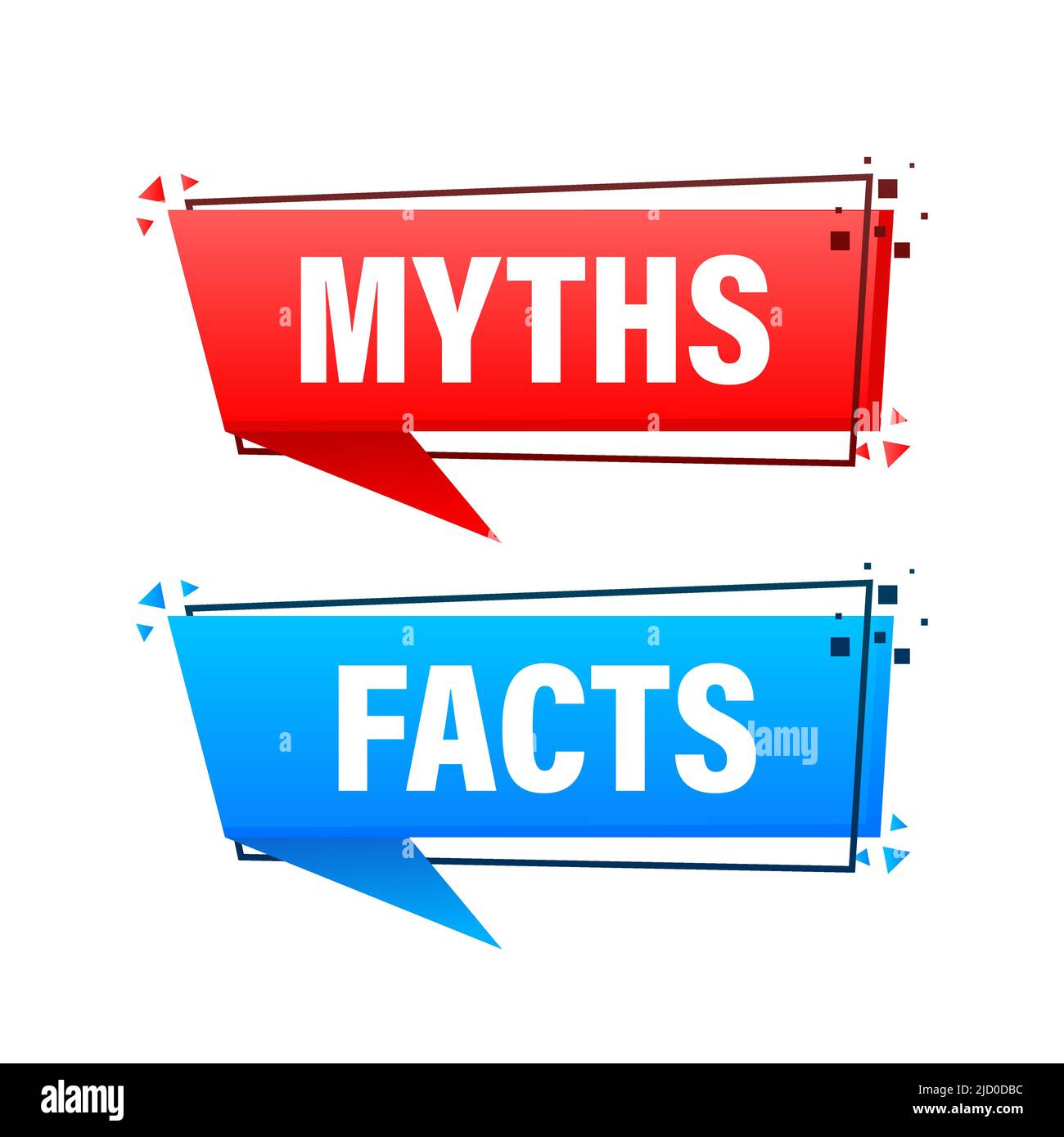 Fakten und Mythen sprudeln isoliert auf weißem Hintergrund. Symbol, Logo-Illustration. Markensymbol-Vektordesign aktivieren. Charakter für das Konzept. Stock Vektor Fakten und Mythen sprudeln isoliert auf weißem Hintergrund. Symbol, Logo-Illustration. Markensymbol-Vektordesign aktivieren. Charakter für das Konzept. Stock Vektor