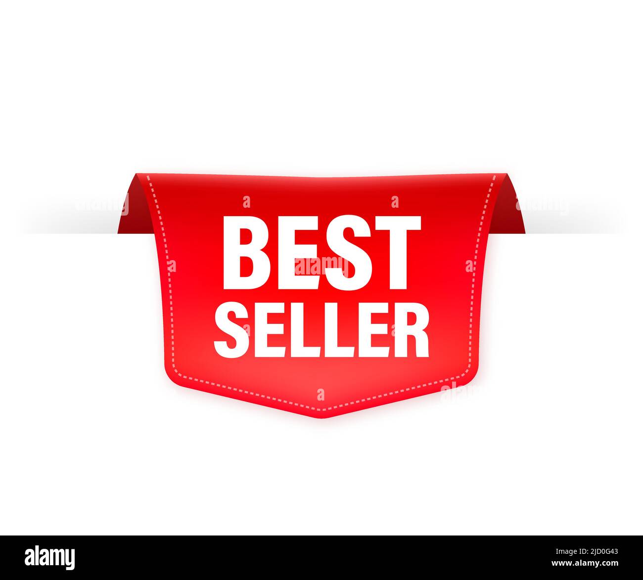 Best Seller rotes Band auf weißem Hintergrund. Vektorgrafik. Stock Vektor